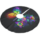 Regenbogenschmetterling Polyester Weihnachtsbaumdecke (Schrägansicht)