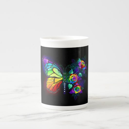 Regenbogenschmetterling Porzellantasse (Vorderseite)