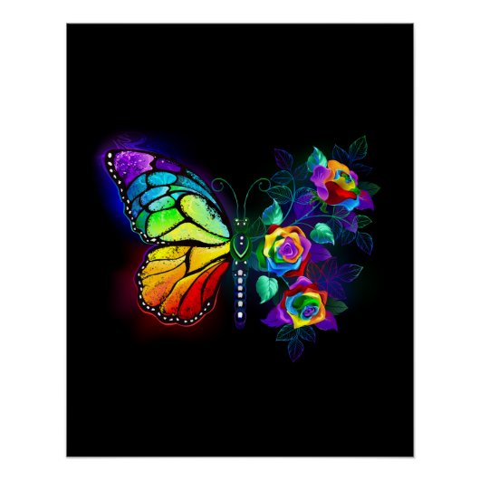 Regenbogenschmetterling Poster (Vorderseite)