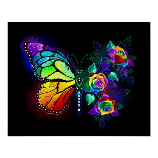 Regenbogenschmetterling Poster (Vorderseite)