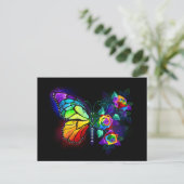 Regenbogenschmetterling Postkarte (Stehend Vorderseite)