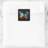 Regenbogenschmetterling Quadratischer Aufkleber (Tasche)