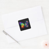 Regenbogenschmetterling Quadratischer Aufkleber (Umschlag)