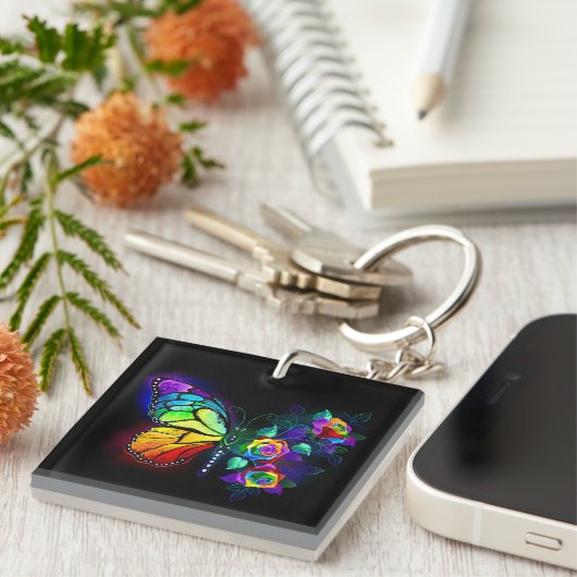 Regenbogenschmetterling Schlüsselanhänger (Vorderseite rechts)