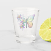 Regenbogenschmetterling Schnapsglas (Rückseite)
