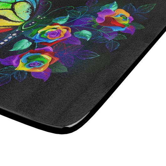 Regenbogenschmetterling Schneidebrett (Ecke)