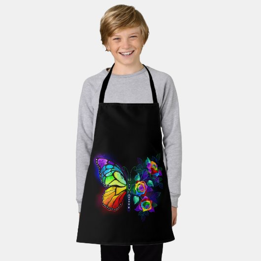 Regenbogenschmetterling Schürze (Getragen)