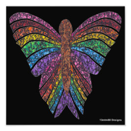 Regenbogenschmetterling (schwarz) - Foto Print