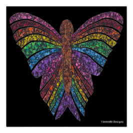 Regenbogenschmetterling (schwarz) - Poster drucken