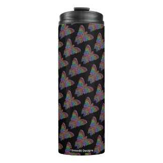 Regenbogenschmetterling (schwarz) - Thermal Tumble Thermosbecher