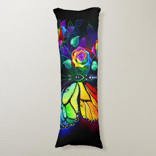 Regenbogenschmetterling Seitenschläferkissen (Vorderseite Vertikal)