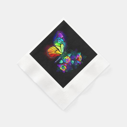 Regenbogenschmetterling Serviette (Ecke)