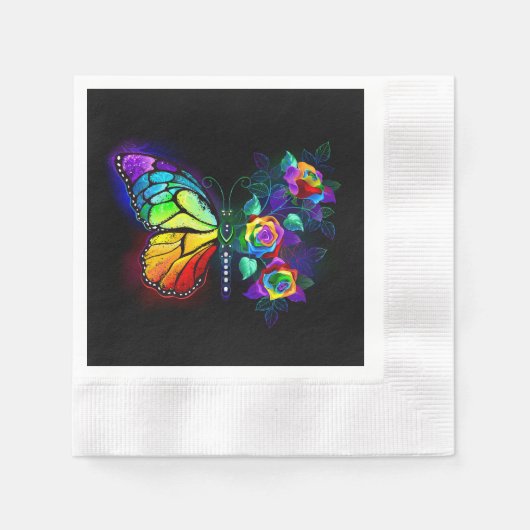 Regenbogenschmetterling Serviette (Vorderseite)