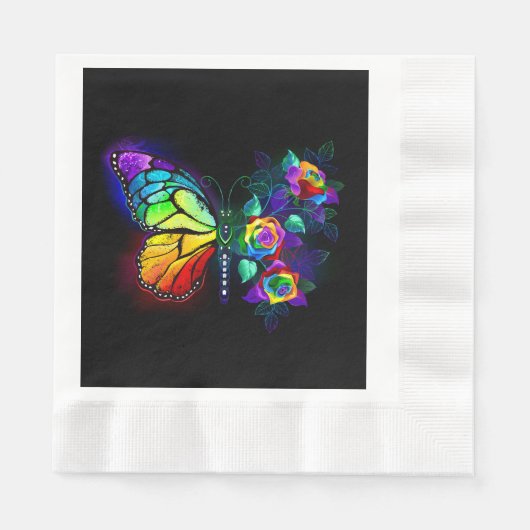 Regenbogenschmetterling Serviette (Vorderseite)