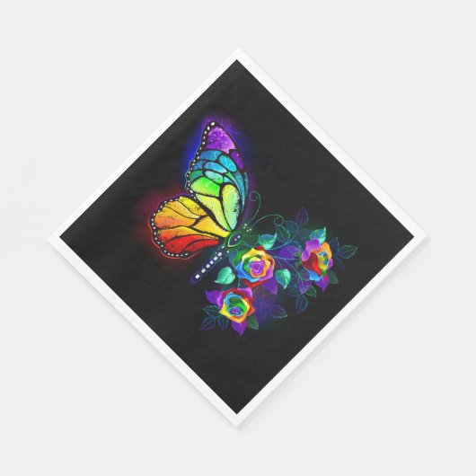 Regenbogenschmetterling Serviette (Ecke)