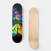 Regenbogenschmetterling Skateboard (Vorderseite)