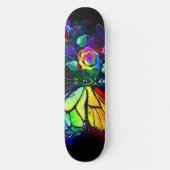 Regenbogenschmetterling Skateboard (Vorderseite)
