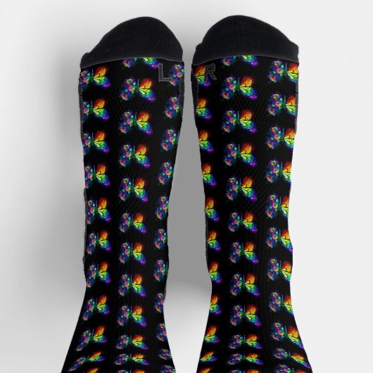 Regenbogenschmetterling Socken (Oben)