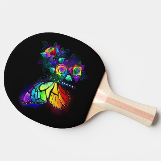 Regenbogenschmetterling Tischtennis Schläger (Seitenansicht)