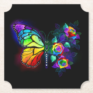 Regenbogenschmetterling Untersetzer