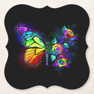 Regenbogenschmetterling Untersetzer