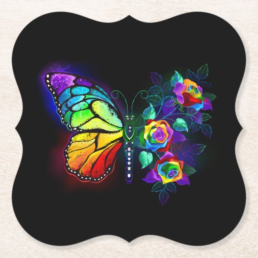 Regenbogenschmetterling Untersetzer (Vorderseite)