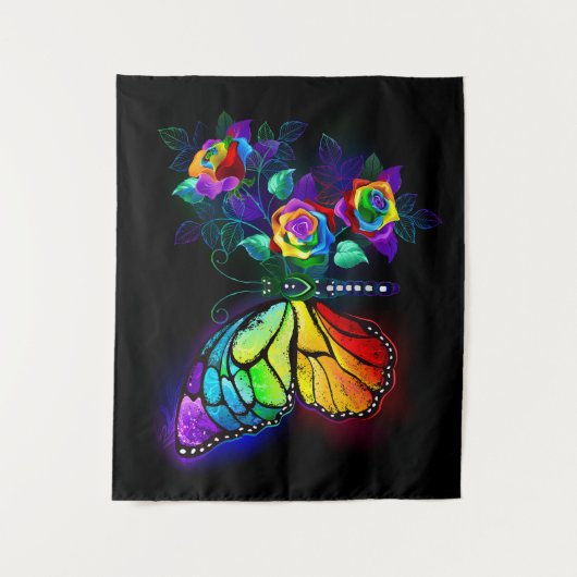 Regenbogenschmetterling Wandteppich (Vorderseite)