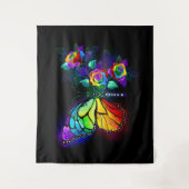 Regenbogenschmetterling Wandteppich (Vorderseite)