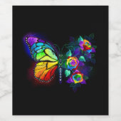 Regenbogenschmetterling Weinetikett (Einzelnes Label)