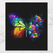Regenbogenschmetterling Weinetikett (Einzelnes Label)