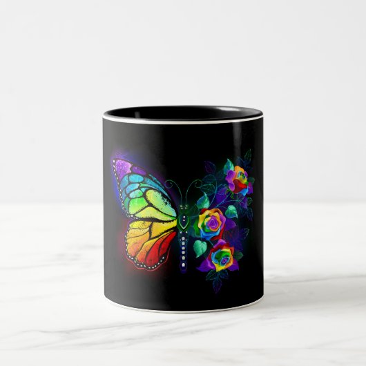 Regenbogenschmetterling Zweifarbige Tasse (Mittel)