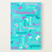 Regenbogenschmetterlinge individuelle Name aqua Ha Notizblock (Rückseite)