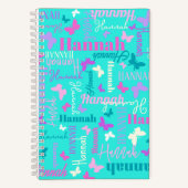 Regenbogenschmetterlinge individuelle Name aqua Ha Notizblock (Vorderseite)