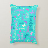 Regenbogenschmetterlinge individuelle Name aqua Is Dekokissen (Rückseite(Vertikal))