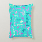 Regenbogenschmetterlinge individuelle Name aqua Is Dekokissen (Vorderseite(Vertikal))
