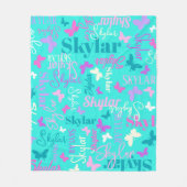 Regenbogenschmetterlinge individuelle Name aqua Sk Fleecedecke (Vorderseite)