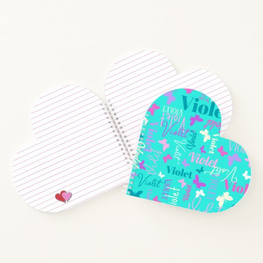 Regenbogenschmetterlinge individuelle Name aqua vi Notizblock (Innenseite)