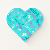 Regenbogenschmetterlinge individuelle Name aqua vi Notizblock (Rückseite)