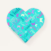 Regenbogenschmetterlinge individuelle Name aqua vi Notizblock (Vorderseite)