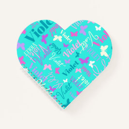 Regenbogenschmetterlinge individuelle Name aqua vi Notizblock