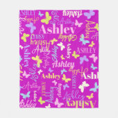 Regenbogenschmetterlinge individuelle Name Ashley  Fleecedecke (Vorderseite)