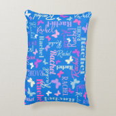 Regenbogenschmetterlinge individuelle Name Himmelb Dekokissen (Rückseite(Vertikal))