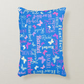 Regenbogenschmetterlinge individuelle Name Himmelb Dekokissen (Vorderseite(Vertikal))