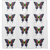 Regenbogenschmetterlingshaube Duschvorhang (Vorderseite)