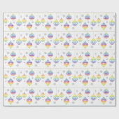 Regenbogenschmuck und Schneeflocken Geschenkpapier (Flach)