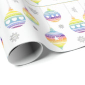 Regenbogenschmuck und Schneeflocken Geschenkpapier (Rolleneckpunkt)