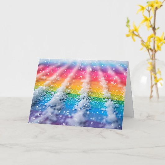 Regenbogenschnee Karte (Gelbe Blume)