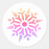 Regenbogenschneeflocke Runder Aufkleber (Vorderseite)