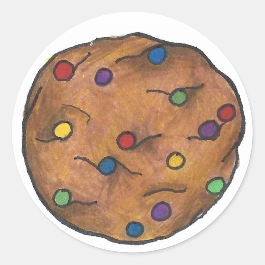 Regenbogenschokolade Chip Cookie Feinschmecker Pri Runder Aufkleber (Vorderseite)