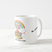 Regenbogenschule Lächelnde Sonne Weltbester Lehrer Kaffeetasse (VorderseiteRechts)